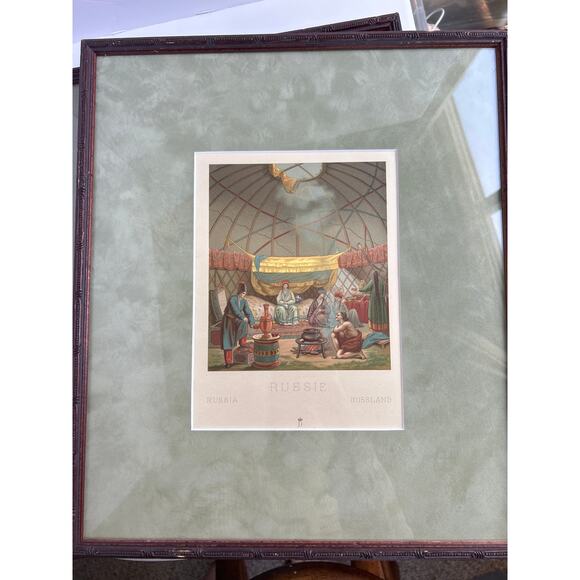 Antique Deyrolle Chromolithograph Prints Russie and Europe Moyen Âge Framed - Picture 8 of 8